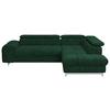 Ecksofa Mit Schlaffunktion Cloud + Dunkelgrün - Chromfarben/Dunkelgrün, KONVENTIONELL, Textil (257/206cm) - Livetastic