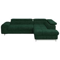 Ecksofa Mit Schlaffunktion Cloud + Dunkelgrün - Chromfarben/Dunkelgrün, KONVENTIONELL, Textil (257/206cm) - Livetastic