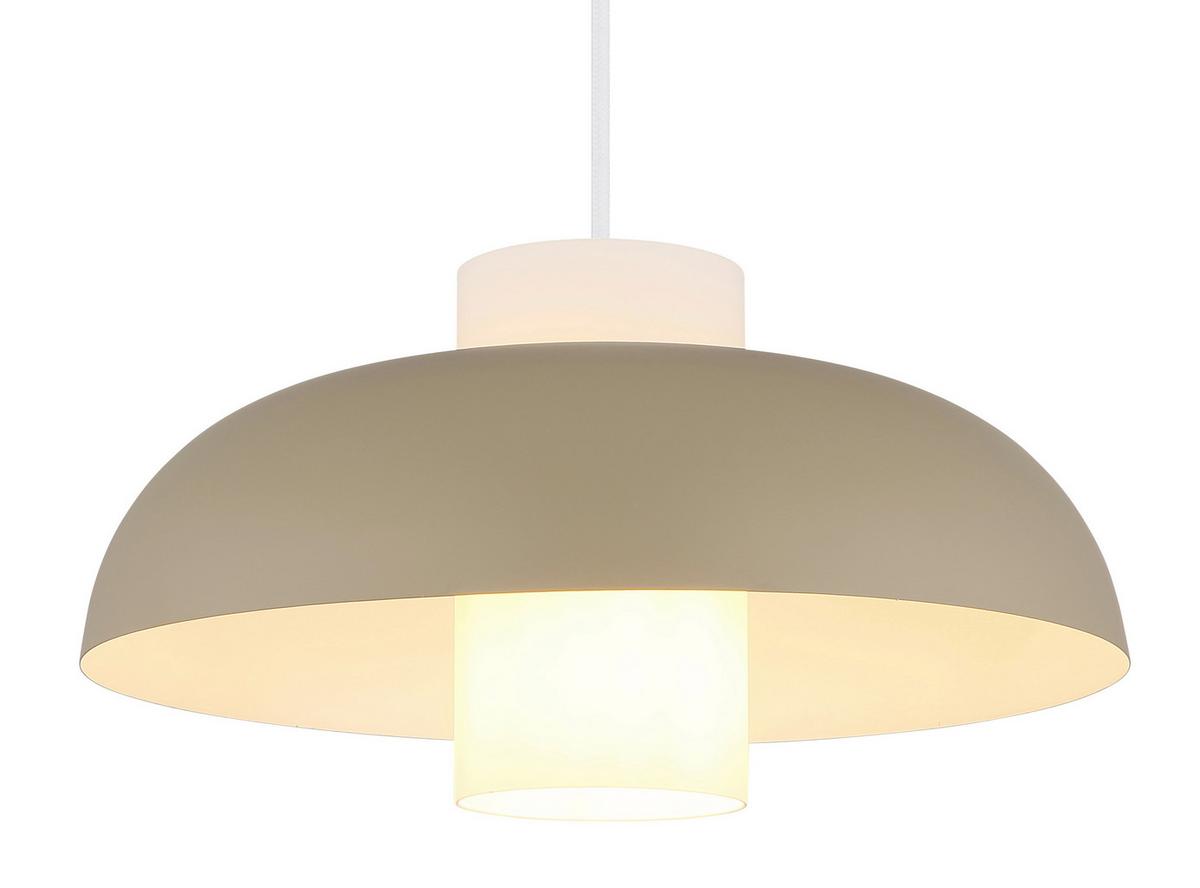 Hängeleuchte 15755sa - Sandfarben/Weiß, Trend, Glas/Textil (38/120cm) - Globo