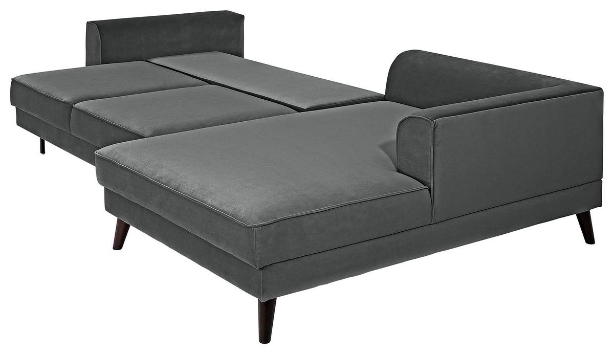 Ecksofa Mit Schlaffunktion Lumber Jack Anthrazit - Wengefarben/Anthrazit, MODERN, Textil (277/167cm) - Trendmanufaktur