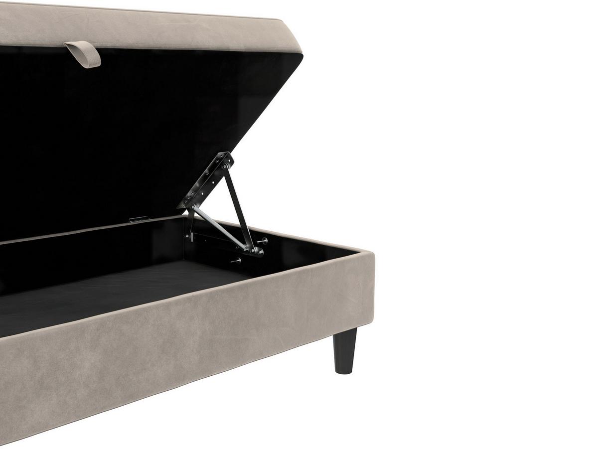 Hocker Hannover Taupe, mit Strauraum - Taupe/Schwarz, Basics, Textil (130/43/69cm) - Livetastic