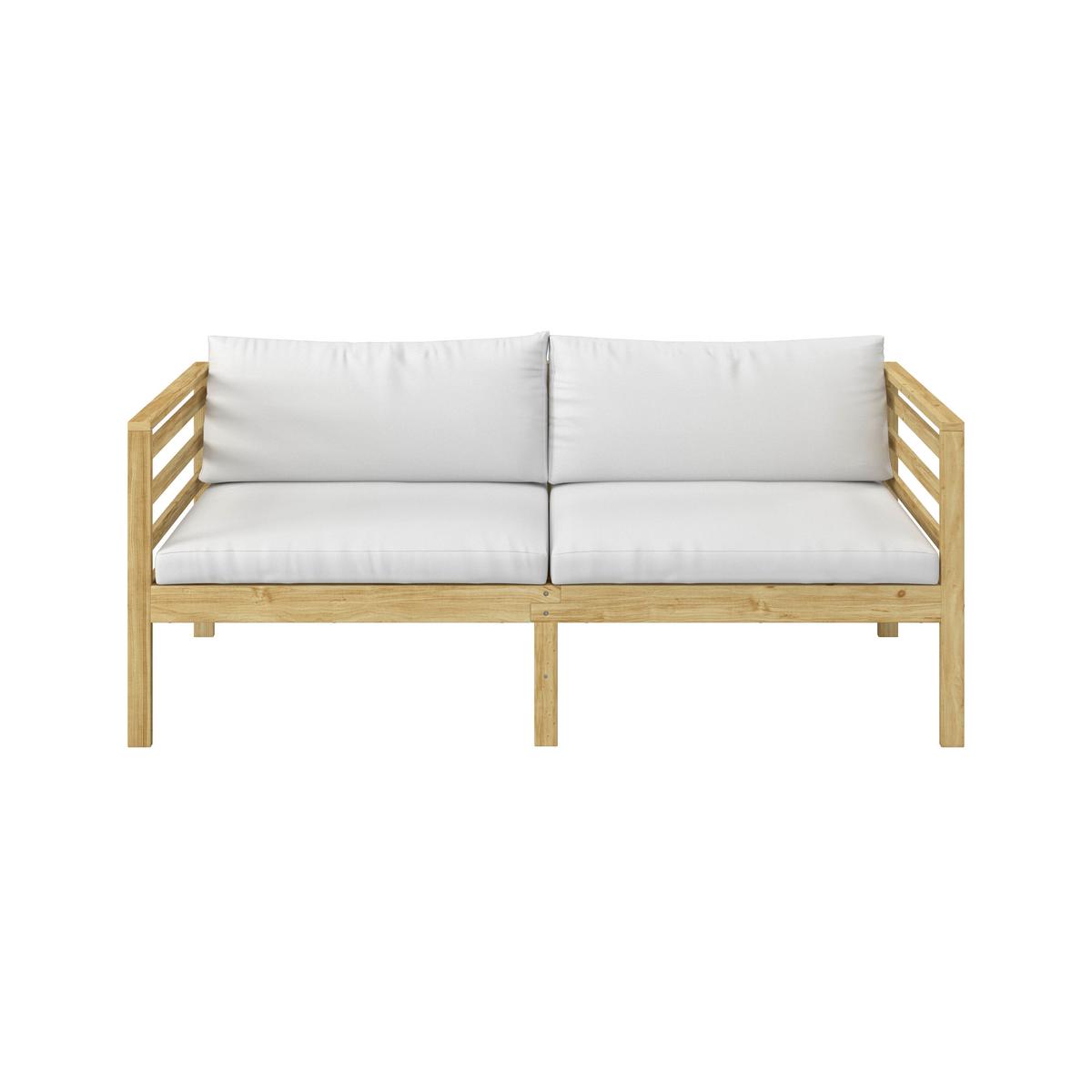 Gartenbank Akazienholz 2-Sitzer Sevilla Mit Kissen - Weiß/Akaziefarben, MODERN, Holz/Textil (180/70/74cm) - James Wood