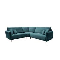Ecksofa Vanilla Petrol S: 256x256 cm - Petrol/Schwarz, Design, Textil (256/256cm) - Livetastic