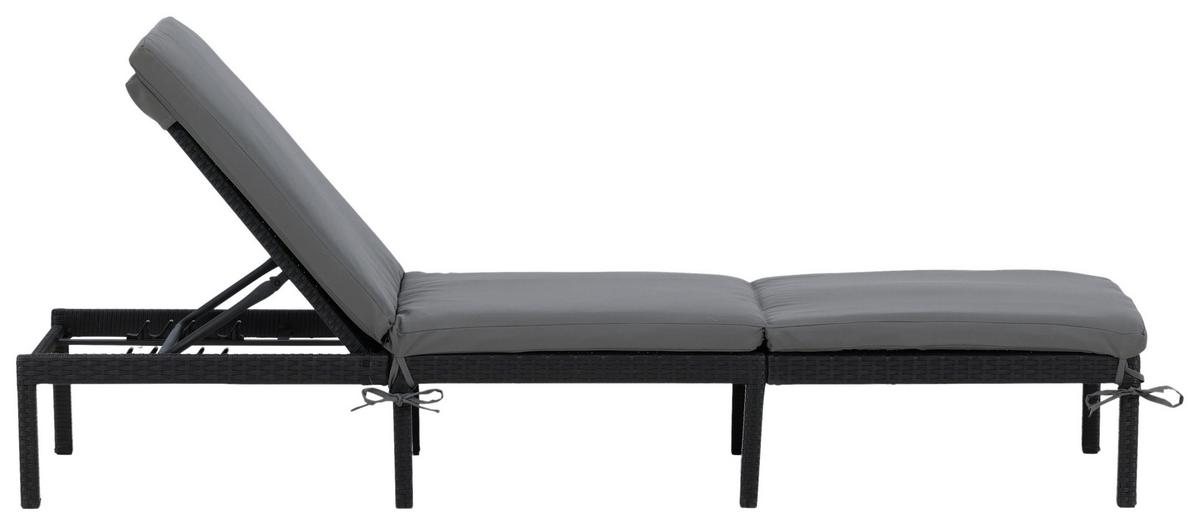 Sonnenliege Bilbao Kunststoffgeflecht - Schwarz, KONVENTIONELL, Kunststoff (59/84/198cm) - Gardenson