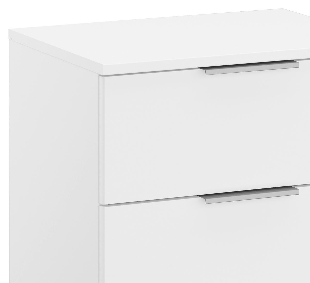 Nachtkästchen Weiß H: 62 Cm Alabama - Alufarben/Weiß, MODERN, Holzwerkstoff (47/62/42cm) - Rauch Möbel