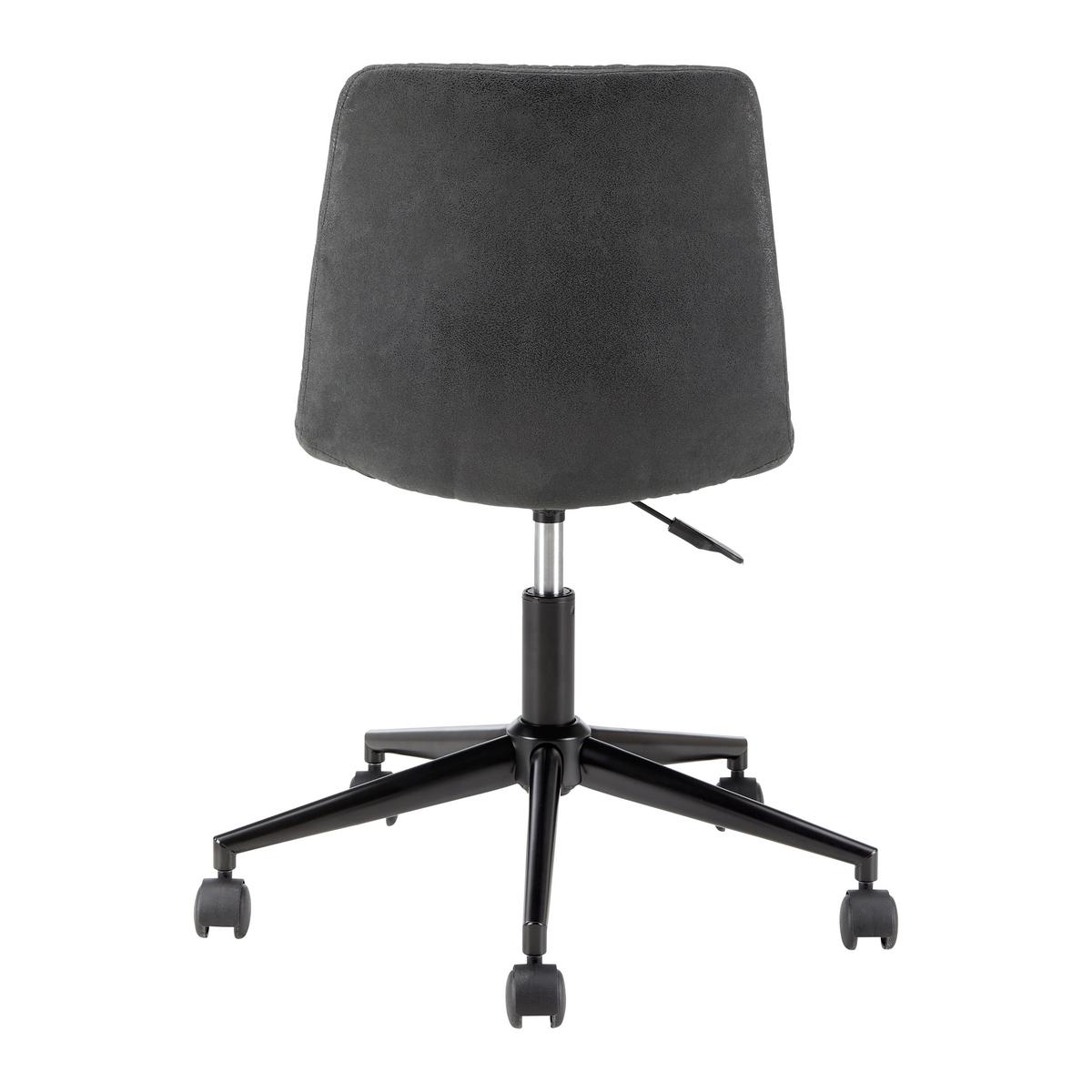 Otočná stolička CLELIE tmavosivá - čierna/tmavosivá, Modern, kov/drevo (45/79-89/57cm) - Bessagi Home