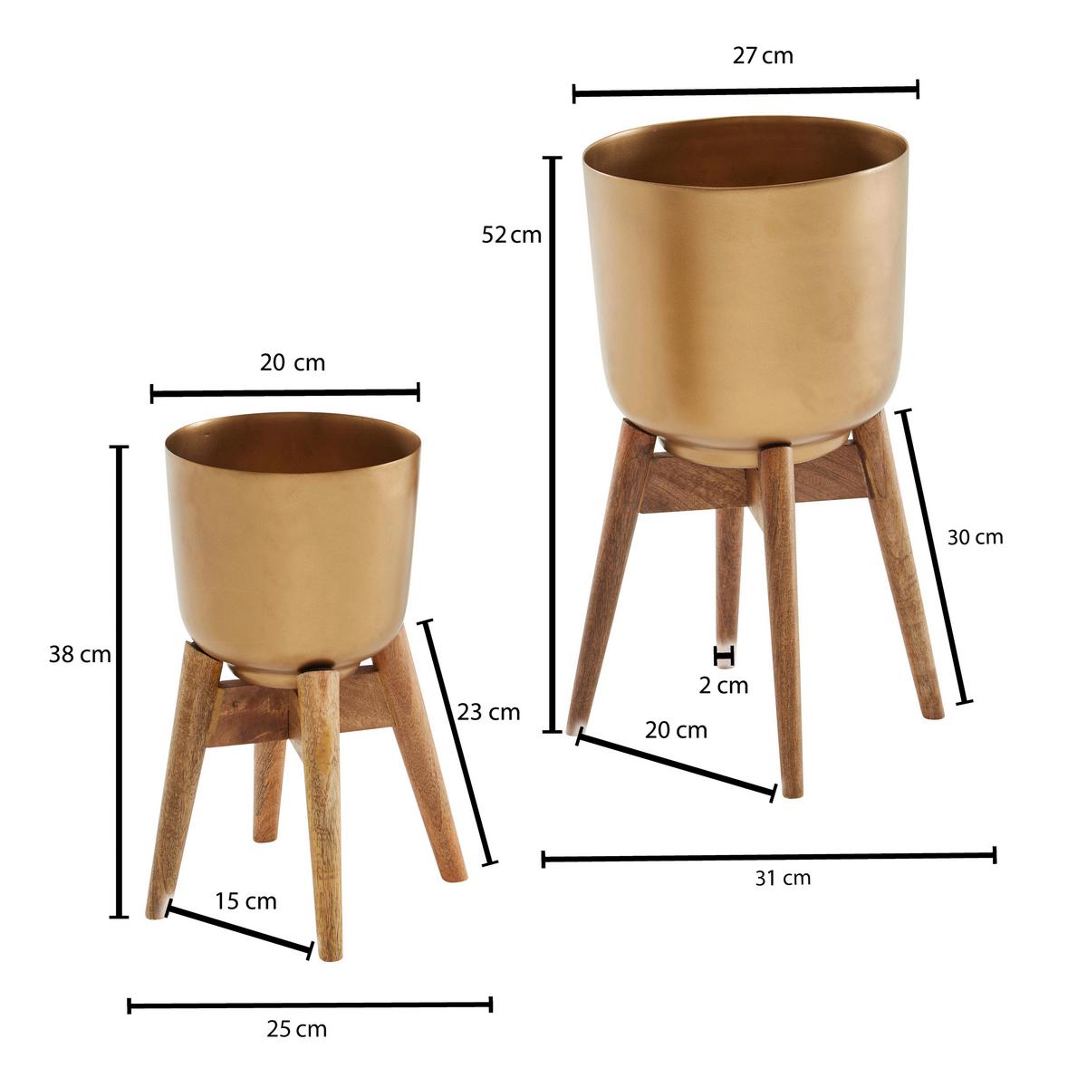 SADA OBALOV NA KVETINÁČ WL6.631 - zlatá, Design, kov/drevo - MID.YOU