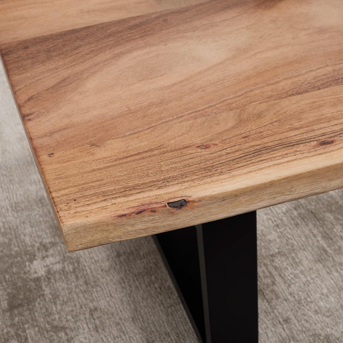 Konferenční stůl Nando akázie - černá/barvy akácie, Moderní, kov/dřevo (120/70/47cm) - Bessagi Home