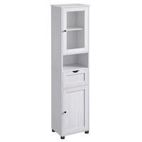 Hochschrank Bbk163t44v1 - Schwarz/Weiß, Trend, Glas/Holzwerkstoff (40/165/30cm) - MID.YOU