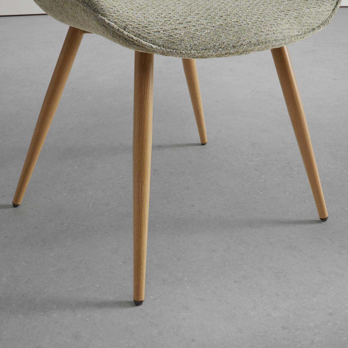 ŽIDLE LOU - barvy dubu/světle zelená, Moderní, kov/dřevo (52/84/60cm) - Mömax