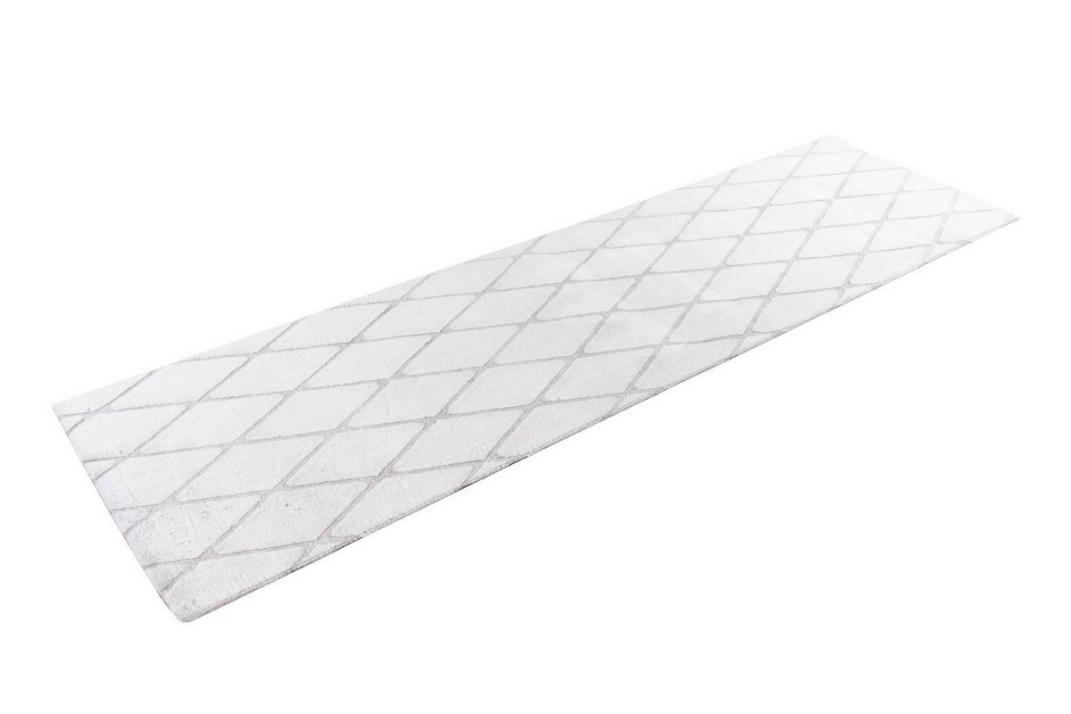 Teppich Creme, Weiß Vivica 225, BxL: 80x250 cm - Creme/Weiß, KONVENTIONELL, Textil (80/250cm)