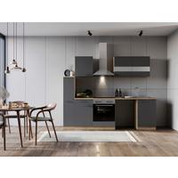 Küchenblock Merle Grau B: 250 Cm - Eichefarben/Grau, Basics, Glas/Holzwerkstoff (250cm) - Respekta