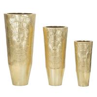 Vase Goldely Set 3 Goldfarben B: 50,8 cm - Goldfarben, Basics, Metall (50.8/114.9/50.8cm)