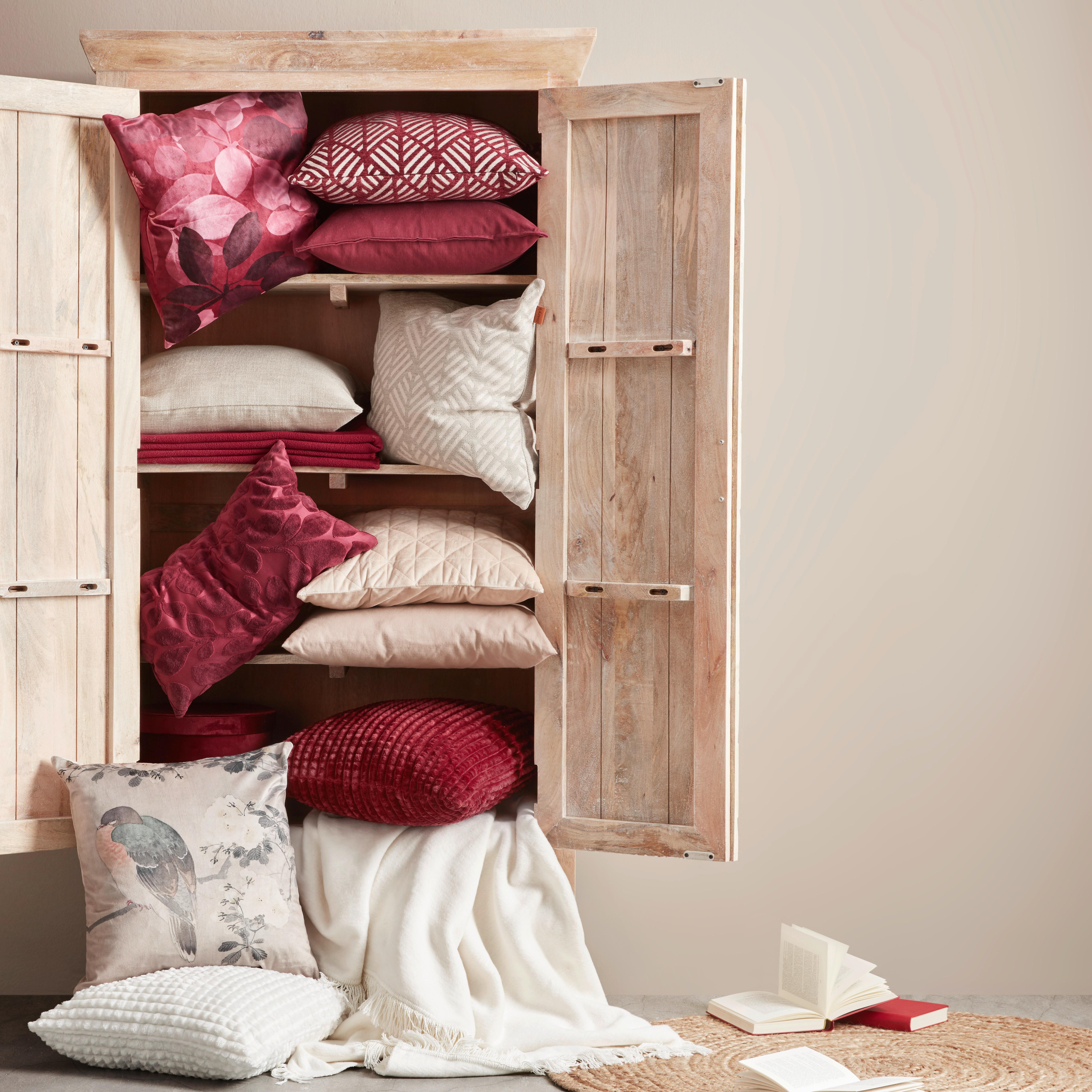 Povlak na polštář Mary Jacquard, 45/45cm,bordová - bordeaux, Moderní, textil (45/45cm) - Mary's