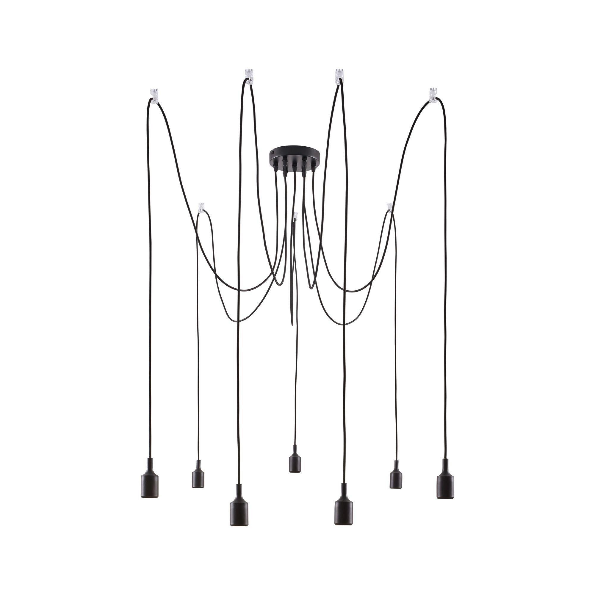 Hängeleuchte H: 200 cm 7-Flammig - Schwarz, Basics, Metall (15/15/200cm) - Paulmann