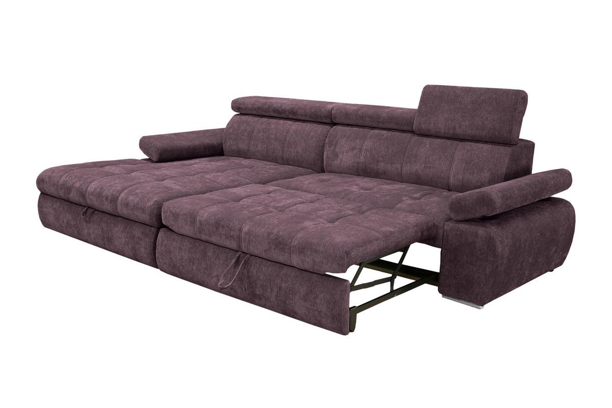 Rohová sedačka VEGAS, ľavá, černicová ženilka - strieborná/černicová, Design, drevo/textil (173/294cm)