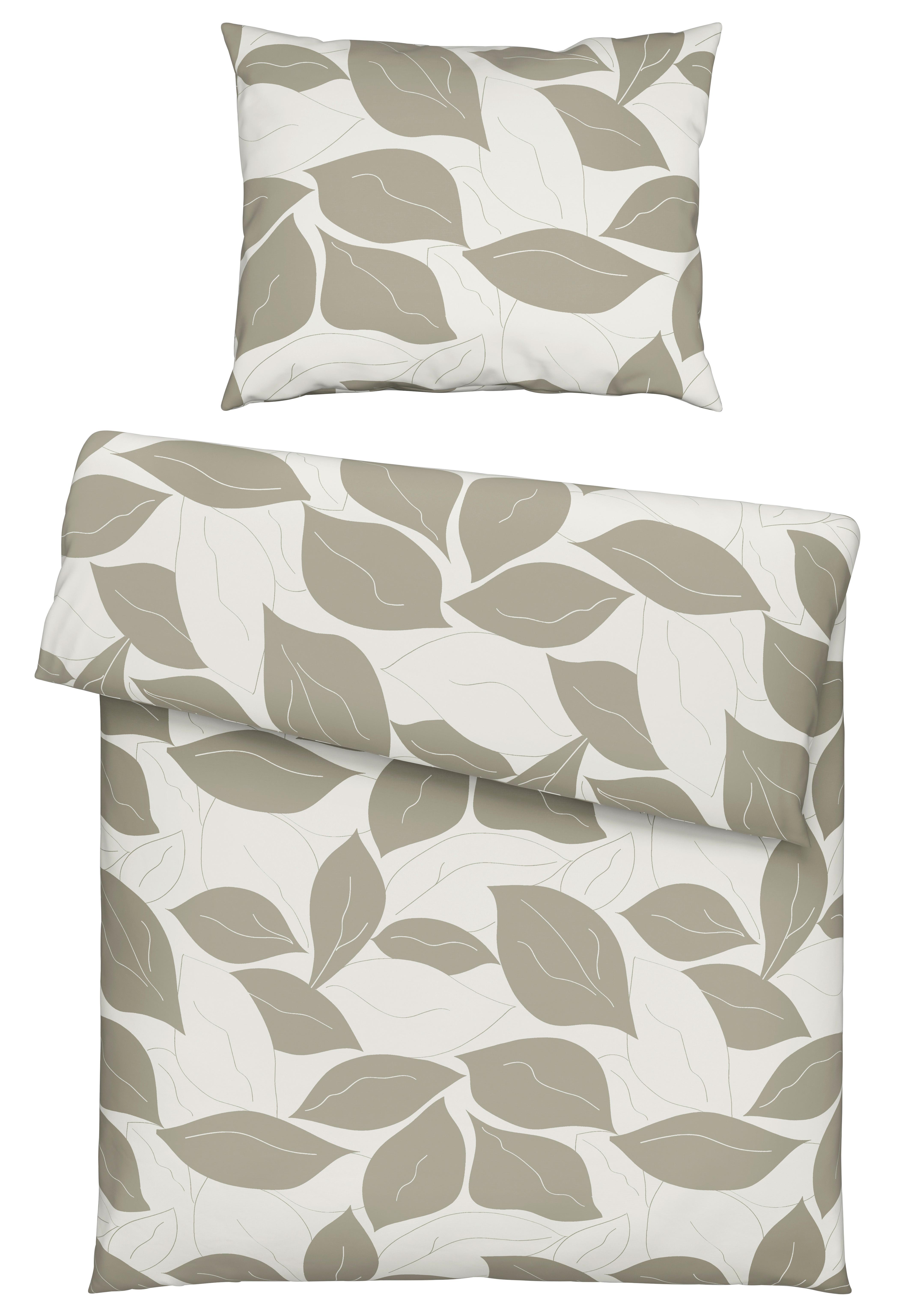 POSTEĽNÁ BIELIZEŇ Leaves, 140/200cm, béžová - béžová, Konventionell, textil (140/200cm) - Modern Living