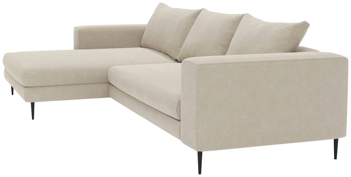 Eckschlafsofa Aurora Ii - Beige/Schwarz, MODERN, Textil (315/170cm) - Trendmanufaktur