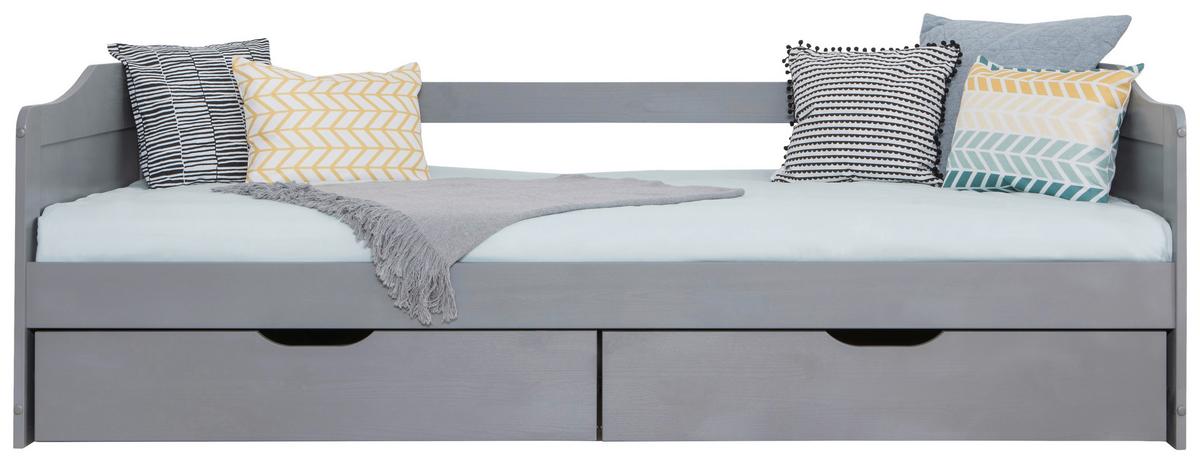 Stauraumbett 970491 Nelly - Hellgrau, MODERN, Holz (90/200cm) - MID.YOU