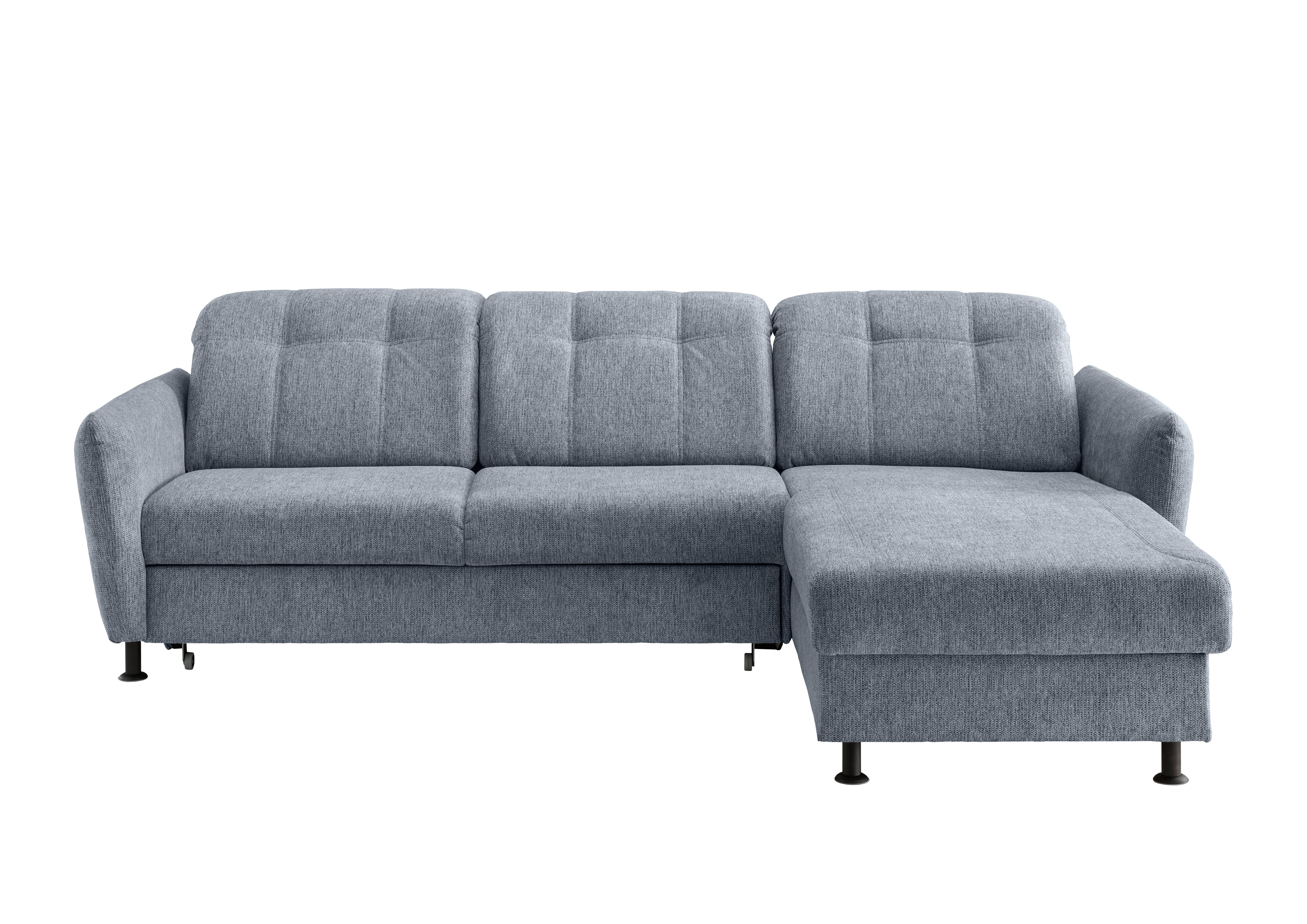 Ecksofa Minori Chenille Hellblau, S: 267x184 cm - Schwarz/Hellblau, MODERN, Textil (267/184cm) - Livetastic