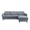 Ecksofa Minori Chenille Hellblau, S: 267x184 cm - Schwarz/Hellblau, MODERN, Textil (267/184cm) - Livetastic