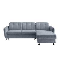 Ecksofa Minori Chenille Hellblau, S: 267x184 Cm - Schwarz/Hellblau, MODERN, Textil (267/184cm) - Livetastic