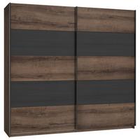 Tolóajtós Szekrény Chilly 220/210 Cm - tölgyfa színű/fekete, Lifestyle, műanyag/faalapú anyag (220,1/209,7/61,2cm)