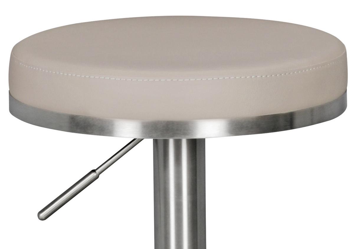 Barhocker höhenverstellbar und 360° drehbar Taupe - Taupe/Silberfarben, MODERN, Textil/Metall (38/57/38cm) - MID.YOU