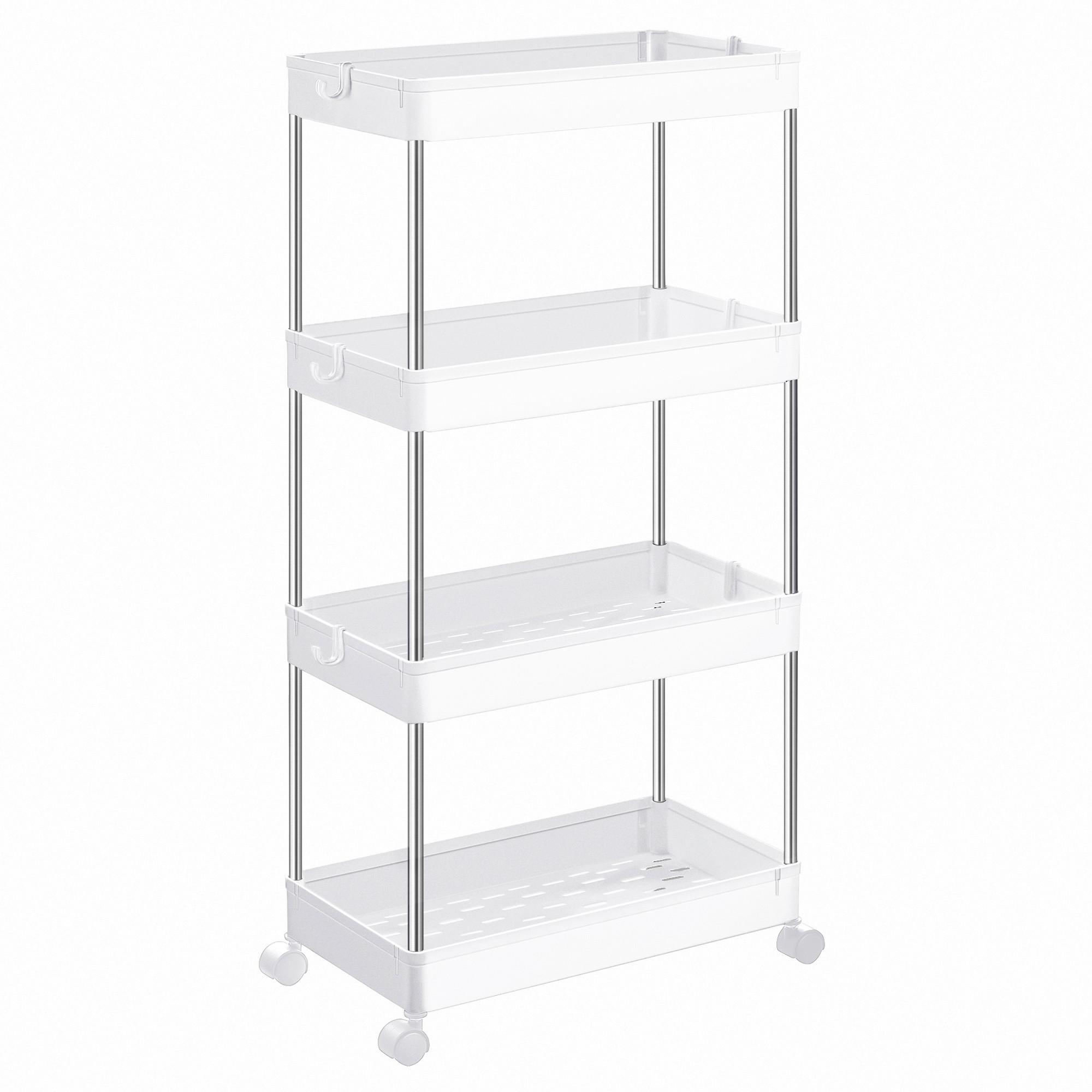 Servierwagen Weiß B: 42 Cm - Weiß, Basics, Kunststoff/Metall (42/86/23,6cm)