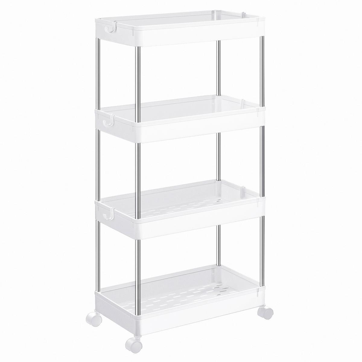 Servierwagen Weiß B: 42 Cm - Weiß, Basics, Kunststoff/Metall (42/86/23,6cm)