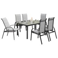 Gartenset Marini - Graphitfarben/Grau, MODERN, Textil/Metall - Gardenson