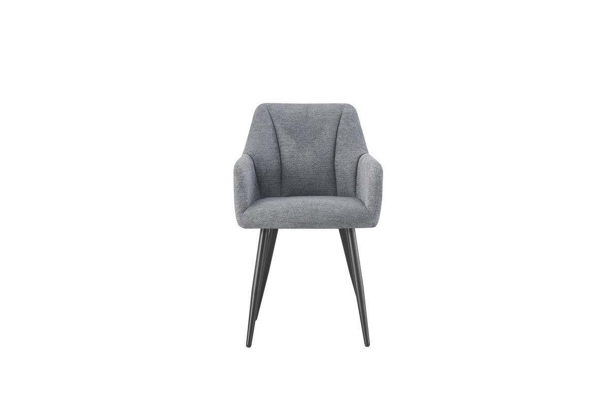 Stuhl-Set Bella Anthrazit B: 55 cm - Anthrazit/Schwarz, MODERN, Textil/Metall (55/82/62cm) - MID.YOU