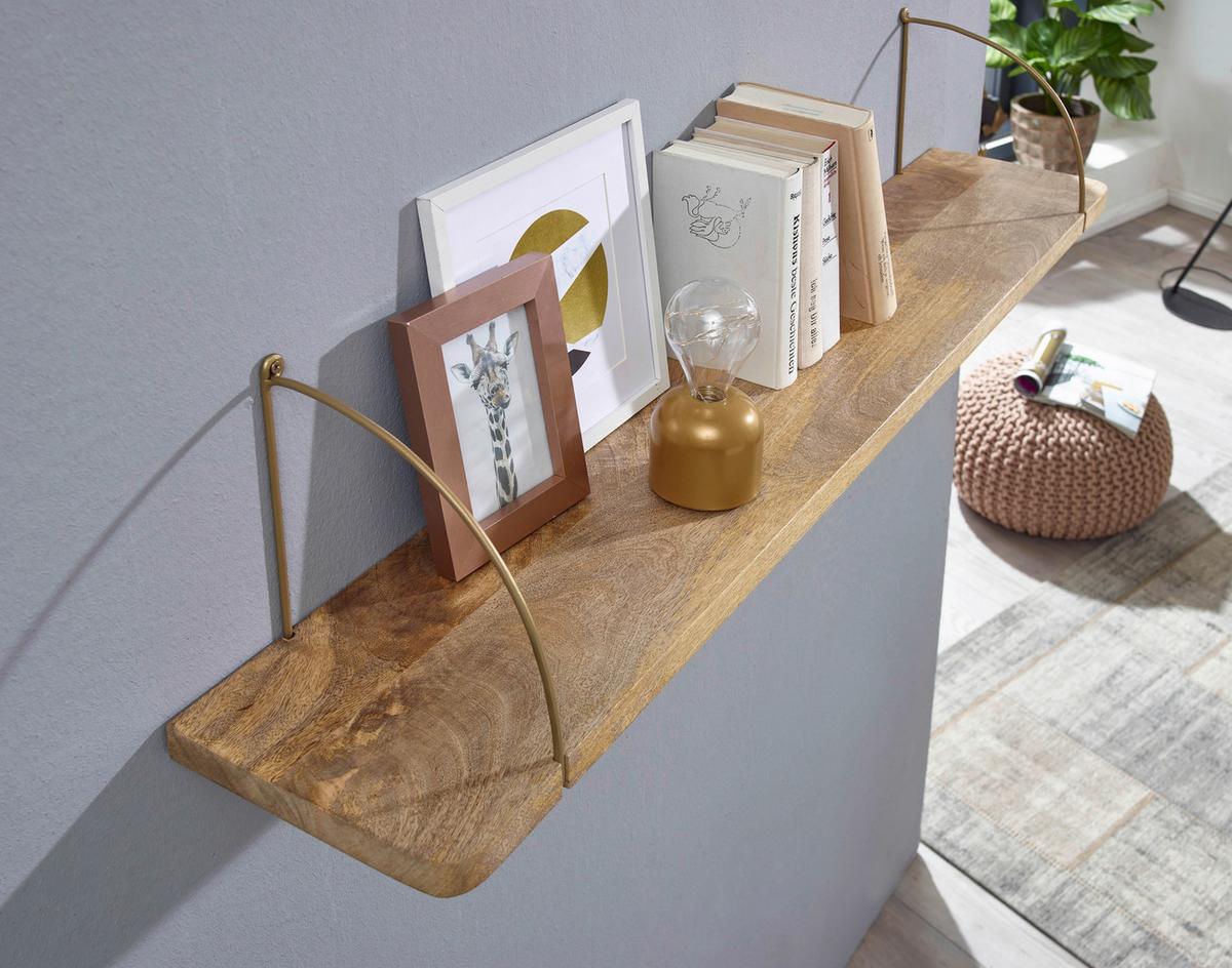 Wandregal Wl6.598 Braun B: 120 Cm - Braun, Basics, Holz (120/25/22cm) - MID.YOU