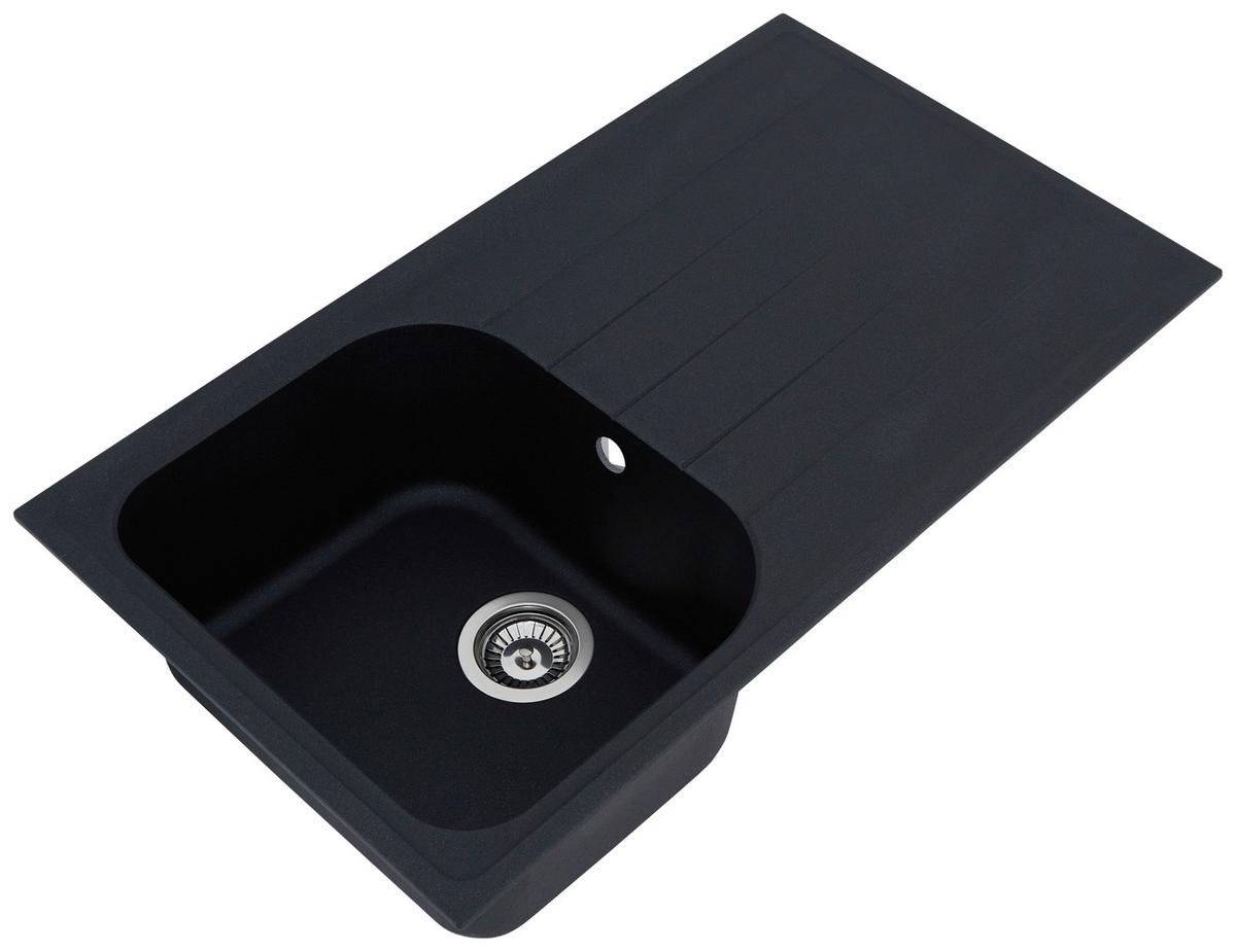 Spüle Respekta Stein Bxt: 86x50 cm - Schwarz, Trend, Stein (86/20,9/50cm) - Respekta