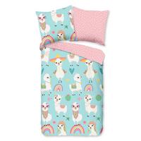 Jugendbettwäsche Lamalife Multicolor 135x200 cm - Multicolor, Design, Textil (135/200cm)