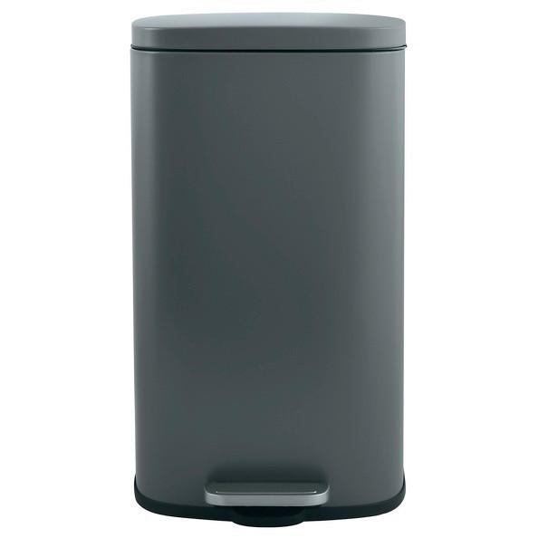 Treteimer Akira 50l Dunkelgrau Metall LxBxH: 42,7x29,7x64,3 cm - Dunkelgrau/Schwarz, Basics, Kunststoff/Metall (42,7/29,7/64,3cm) - Spirella