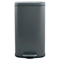 Treteimer Akira 50l Dunkelgrau Metall LxBxH: 42,7x29,7x64,3 cm - Dunkelgrau/Schwarz, Basics, Kunststoff/Metall (42,7/29,7/64,3cm) - Spirella