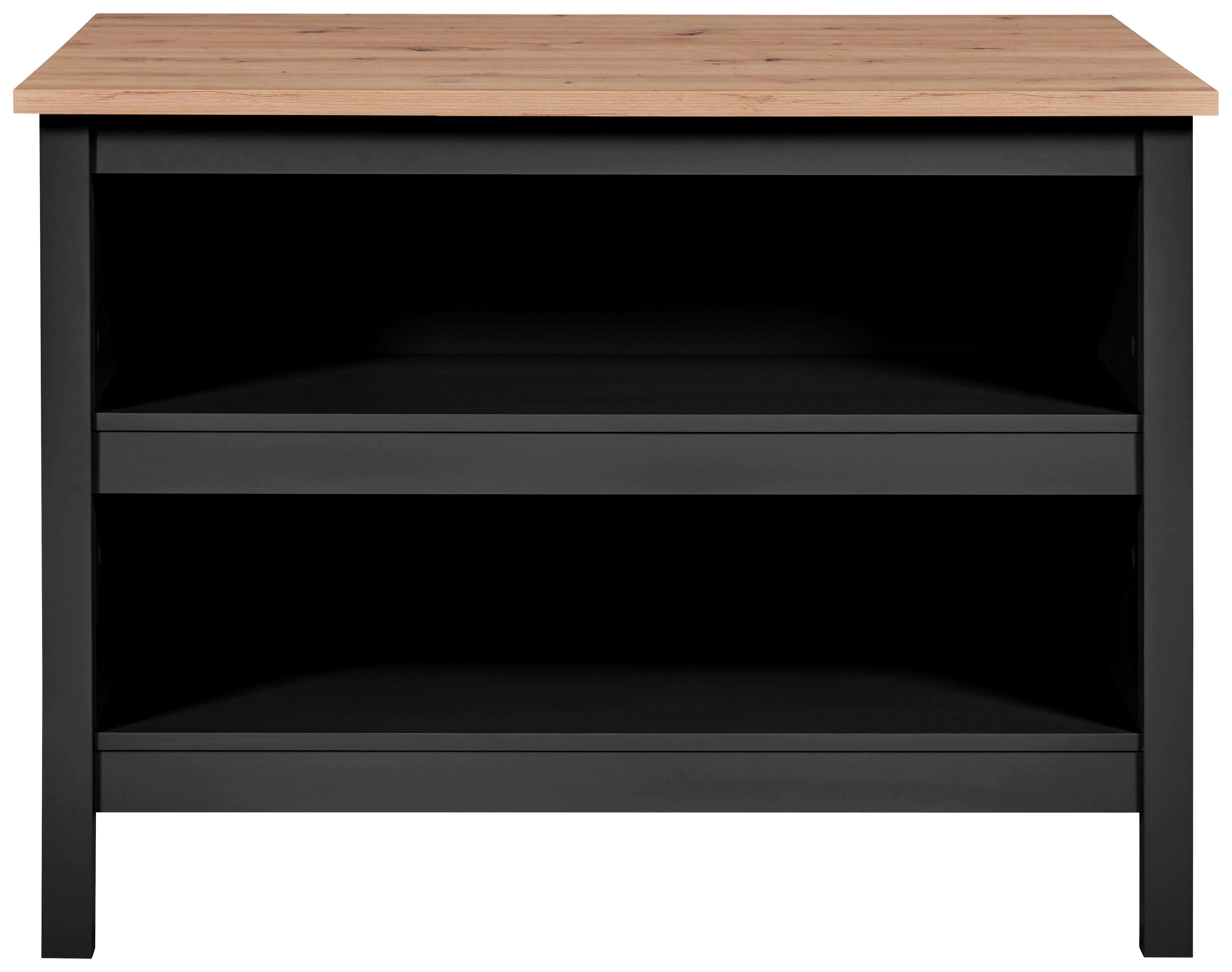 Kücheninsel Helina - Schwarz/Weiß, KONVENTIONELL, Holz/Holzwerkstoff (124/91,5/75cm) - MID.YOU