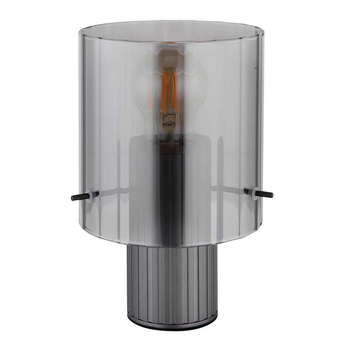 Tischleuchte 15904ts - Dunkelgrau, Design, Glas/Metall (14/22cm) - Globo