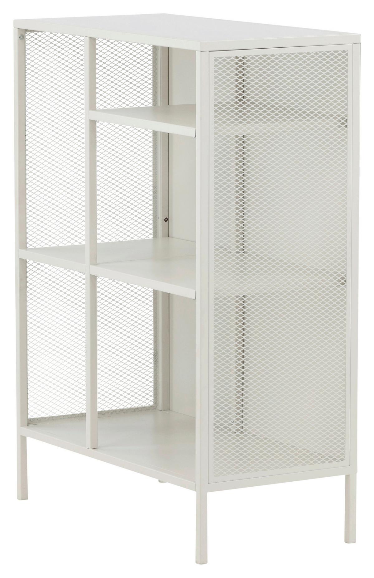 Bücherwand Misha - Weiß, Design, Metall (80/110/40cm) - Livetastic