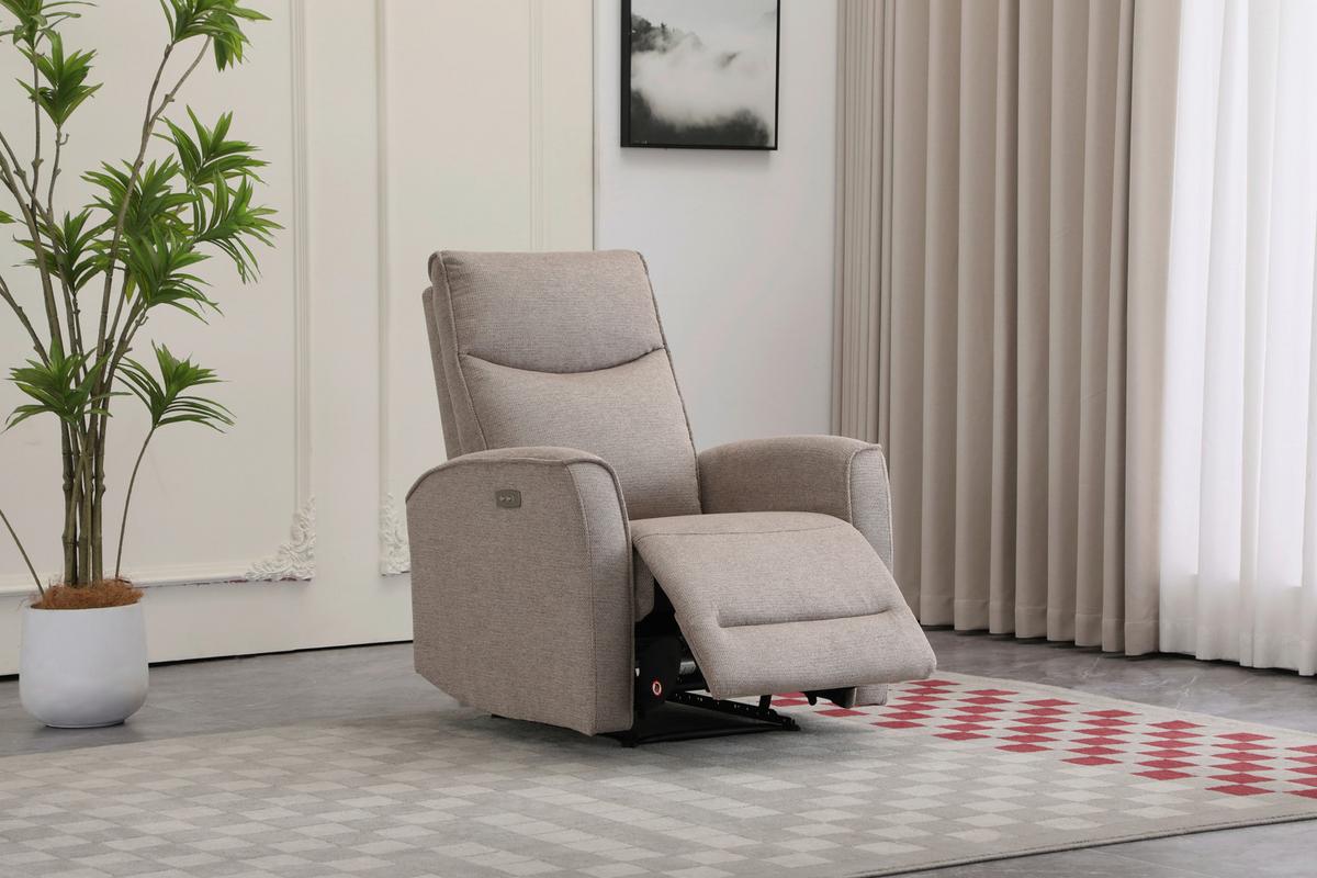 Fernsehsessel Leon Hellbraun mit Relaxfunktion - Hellbraun/Schwarz, Basics, Holz/Kunststoff (80/102/96cm) - Ondega