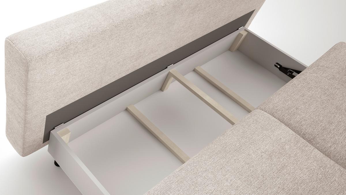 2-Sitzer-Sofa Mit Schlaffunktion Wendy B: 197 cm - Creme/Schwarz, Design, Textil (197/94/96cm) - MID.YOU