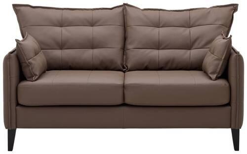 2-sitzer-sofa Brief Braun - Dunkelbraun/Braun, Basics, Leder/Textil (162/100/90cm) - Livetastic