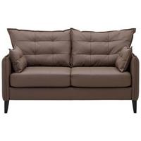 2-Sitzer-Sofa Brief Braun - Dunkelbraun/Braun, Basics, Leder/Textil (162/100/90cm) - Livetastic