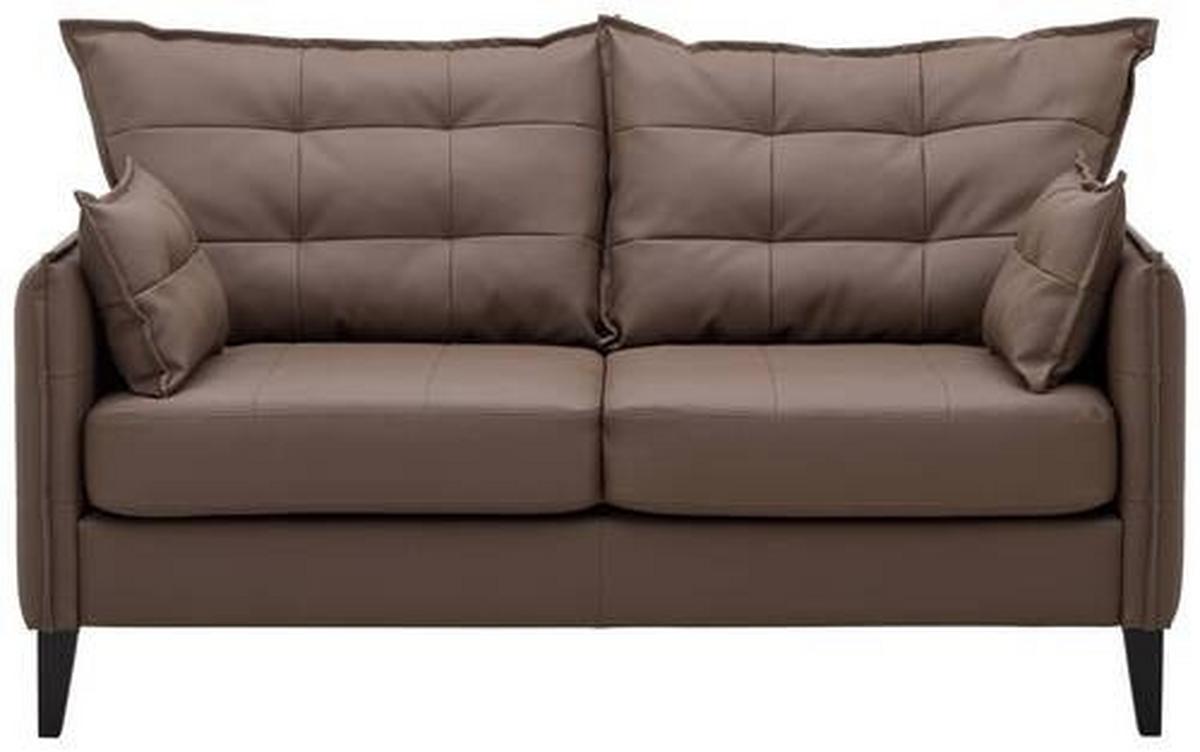 2-Sitzer-Sofa Brief Braun - Dunkelbraun/Braun, Basics, Leder/Textil (162/100/90cm) - Livetastic