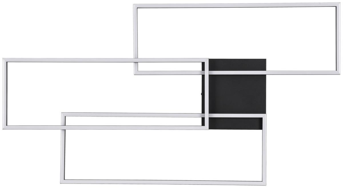 LED-Deckenleuchte Hava L: 108 cm - Schwarz, Design, Kunststoff/Metall (108/56/7,5cm) - Luca Bessoni