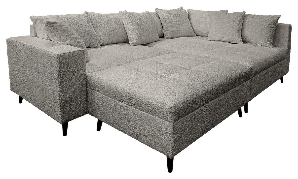 Ecksofa Pruno Dunkelgrau S: 247x174 Cm - Dunkelgrau/Schwarz, Design, Textil (247/174cm) - MID.YOU