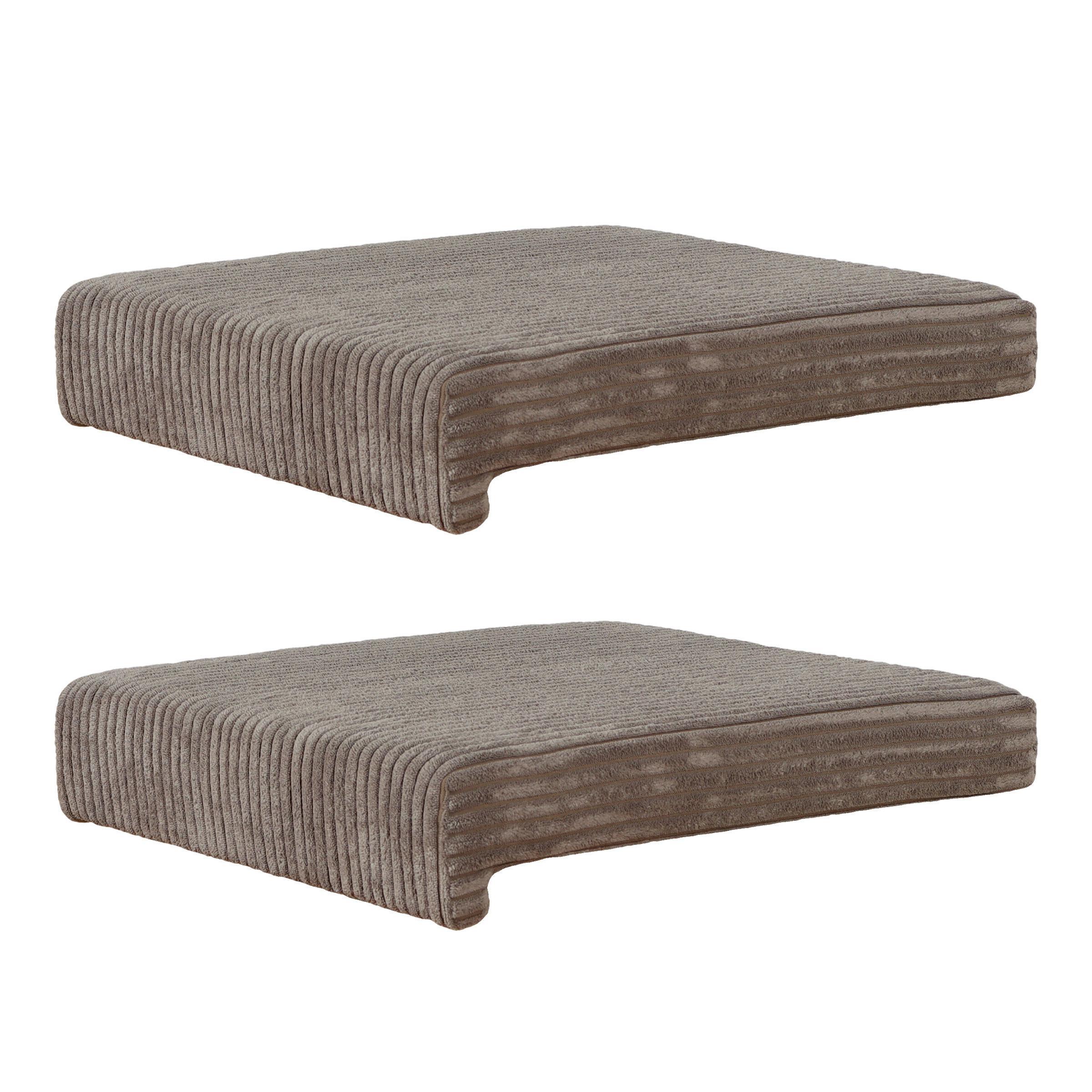 Bankkissen 2-tlg. Set Cord, Taupe, Lxb: 40x35/38 Cm - Taupe, Basics, Textil (40/35/38/5/8cm)