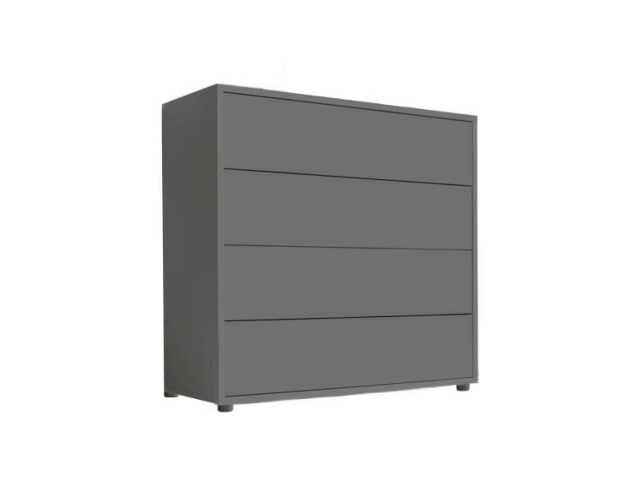 Kommode Mailand Typ 3 - Anthrazit/Schwarz, MODERN, Holzwerkstoff (79/73/33cm) - MID.YOU
