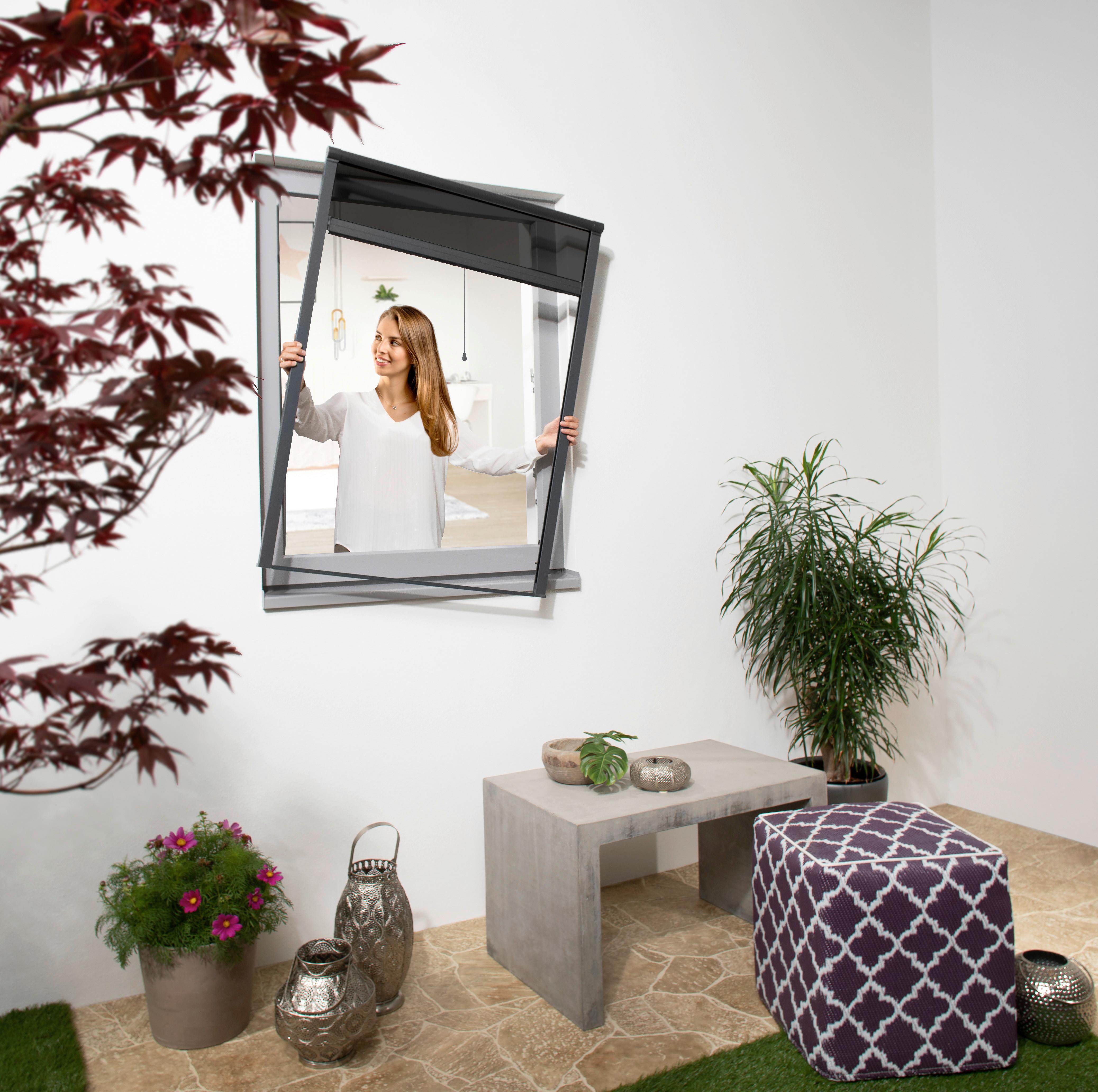 Insekten- und Sonnenschutzroll Cool 100x160 cm Zum Einhängen - Anthrazit, Basics, Glas/Metall (100/160cm)